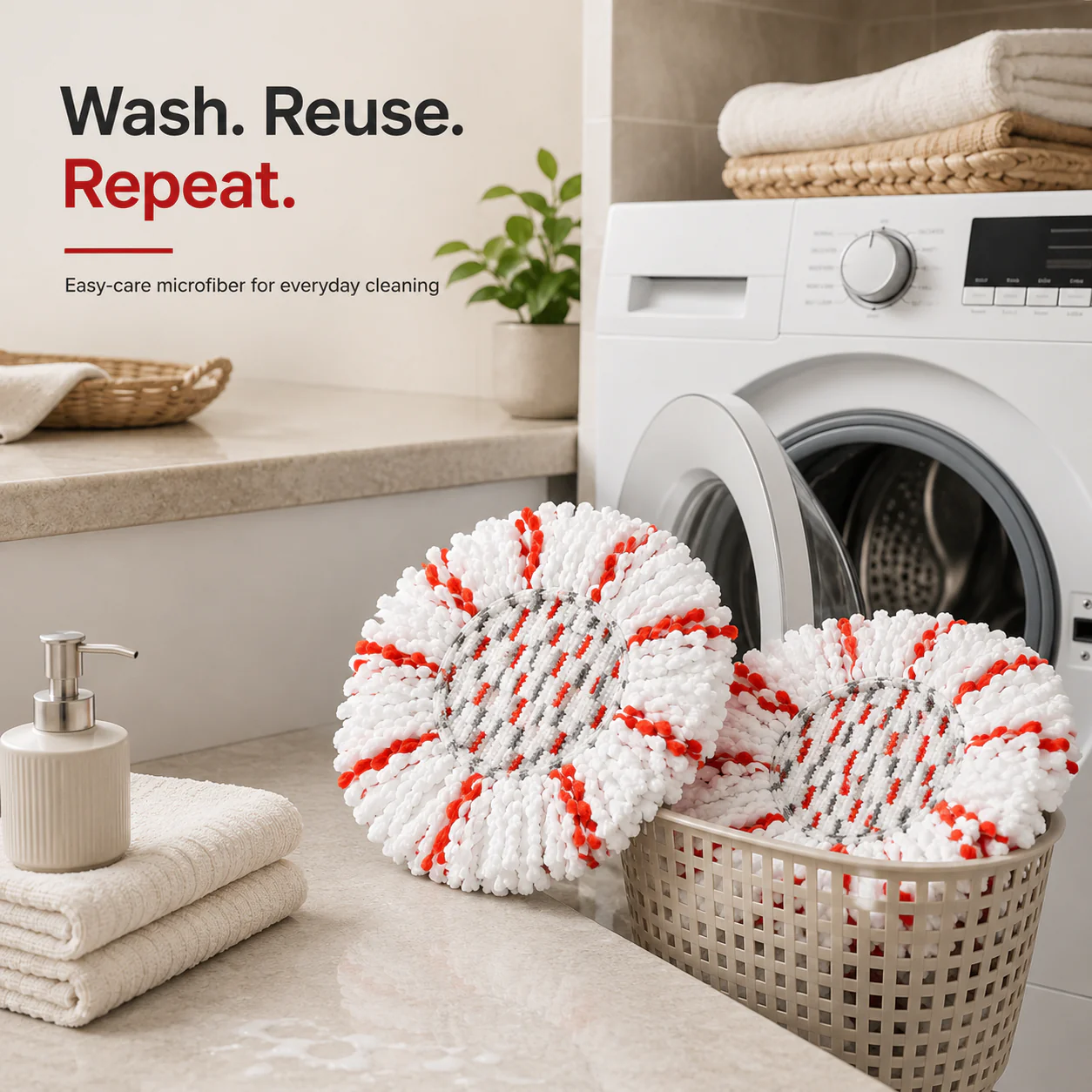 Scrubwell – Microfiber Spin Mop Replacement Heads with Scrub Pad, 3-Pack + 50% OFF - Image 10