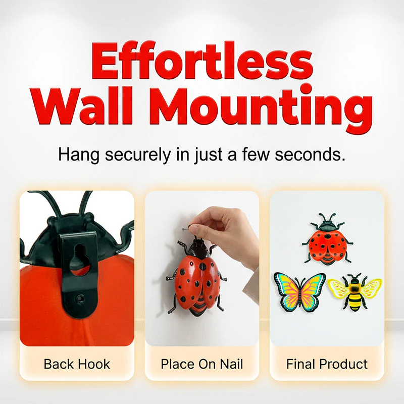 Bloomhaven™ – Weather-Resistant 3D Metal Bee, Butterfly & Ladybug Wall Decor +50% OFF - Image 3