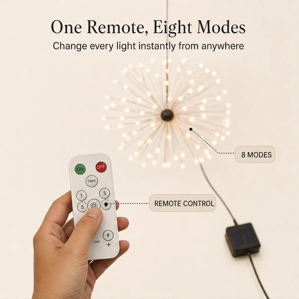 Emberbloom™ – Solar Fireworks Lights with Remote, 8 Modes & 480 LEDs + 50% OFF - Image 10