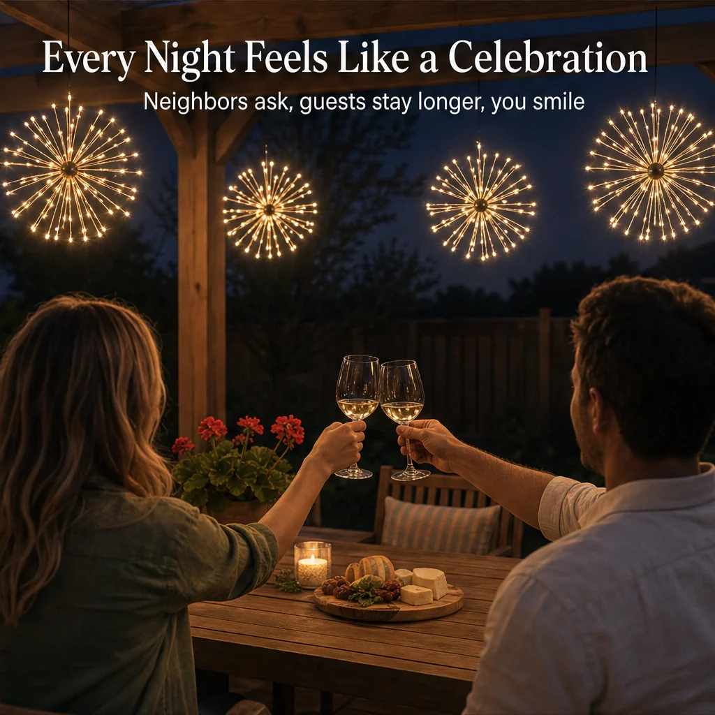 Emberbloom™ – Solar Fireworks Lights with Remote, 8 Modes & 480 LEDs + 50% OFF - Image 5