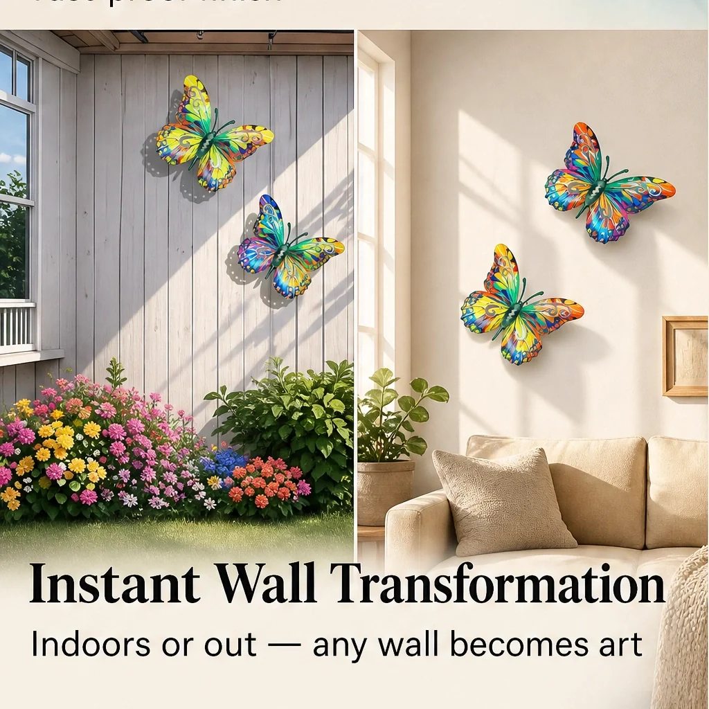 Meadowing – Rust-Proof Metal Butterfly Wall Art, Set of 4 + 50% OFF - Image 4
