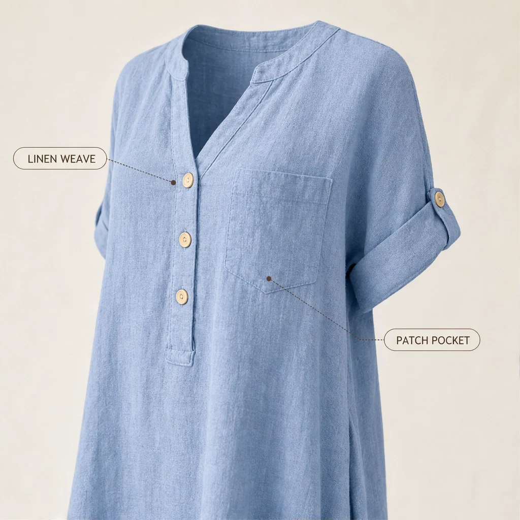Willowmere™ – V-Neck Tunic Top with Side Pockets + 50% OFF - Image 9