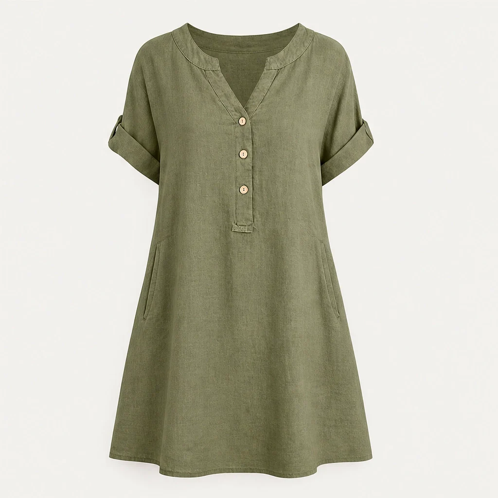 Willowmere™ – V-Neck Cotton-Blend Tunic Dress with Pockets + 50 % OFF - Image 14