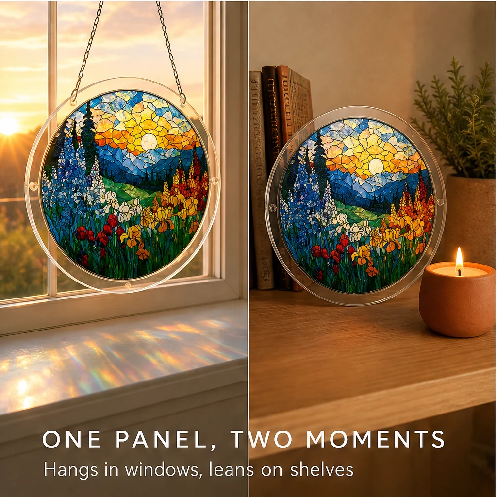 Sundrop™ – Shatter-Resistant Acrylic Stained Glass Sunset & Sea Suncatcher + 50% OFF - Image 9