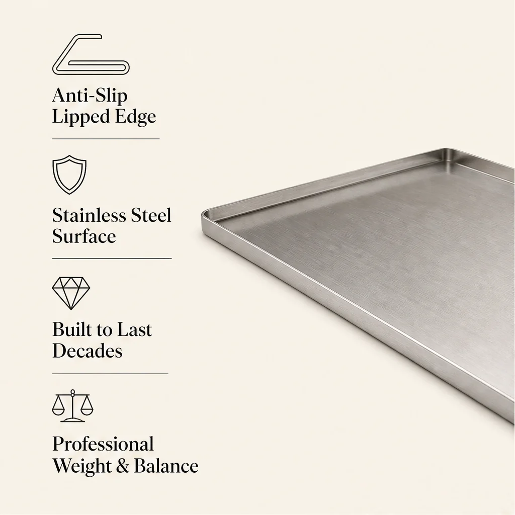 Temper – Non-Porous Stainless Steel Prep Board with Anti-Slip Lipped Edge + 50% OFF - Image 2