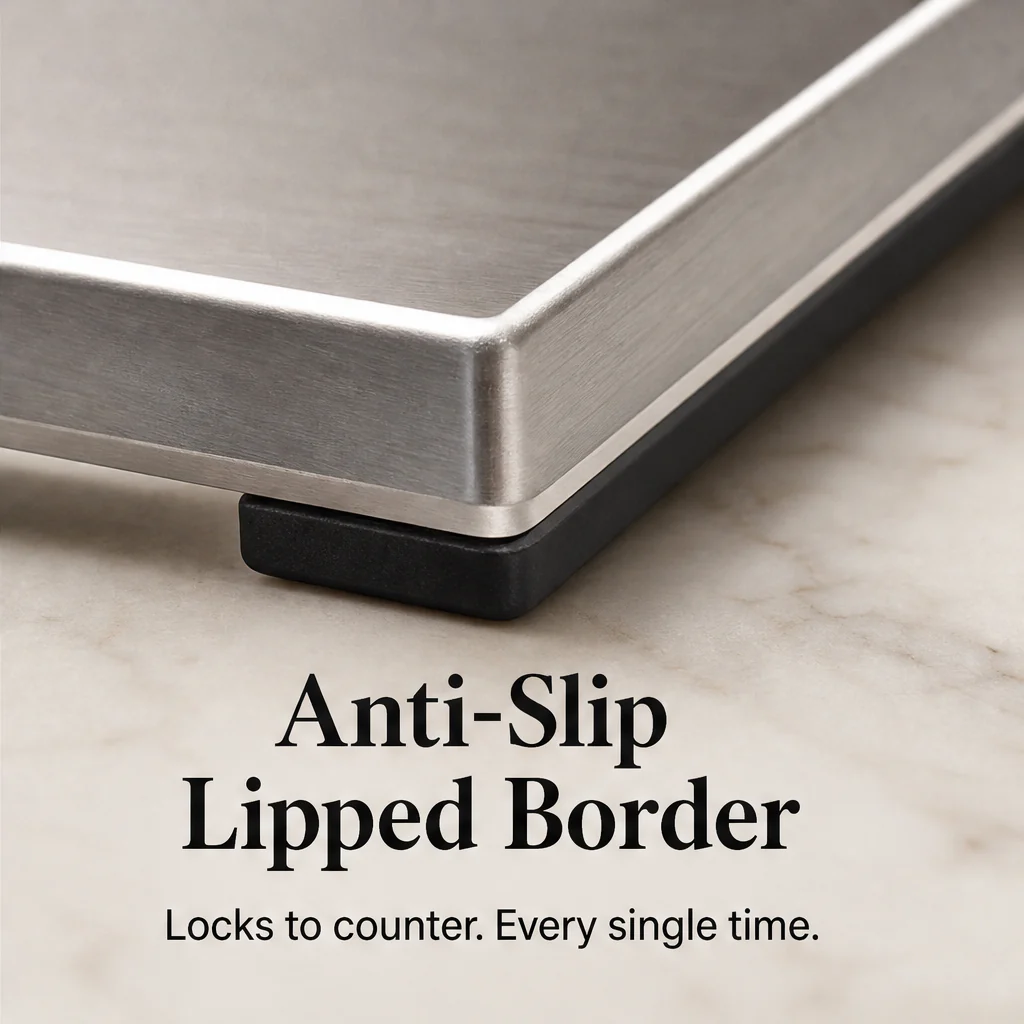 Temper – Non-Porous Stainless Steel Prep Board with Anti-Slip Lipped Edge + 50% OFF - Image 7