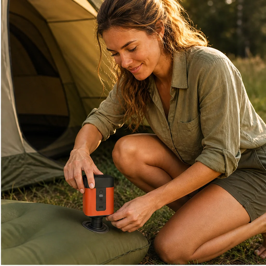 Zephr – Cordless Rechargeable Mini Air Pump with LED Light – Inflates & Deflates +50% OFF - Image 6