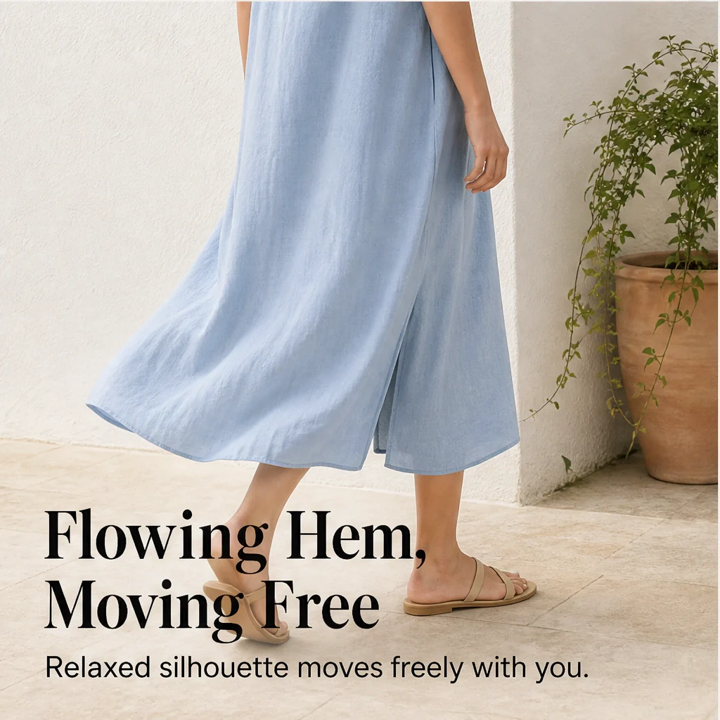 Marisol™– Breathable Linen-Blend Relaxed Midi Shirt Dress + 50% OFF - Image 5