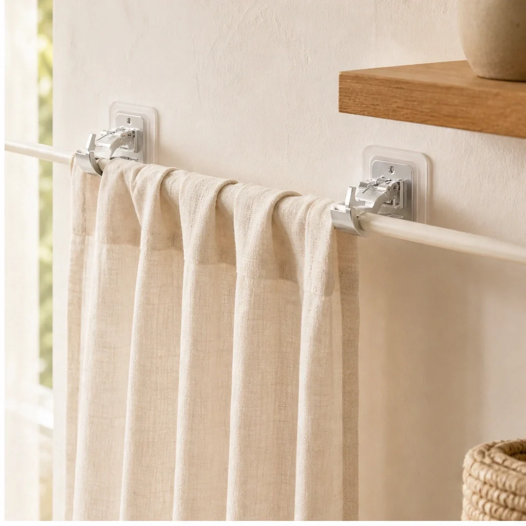 Holdcroft – No-Drill Clear Curtain Rod Brackets, 8-Pack + 50% OFF - Image 3
