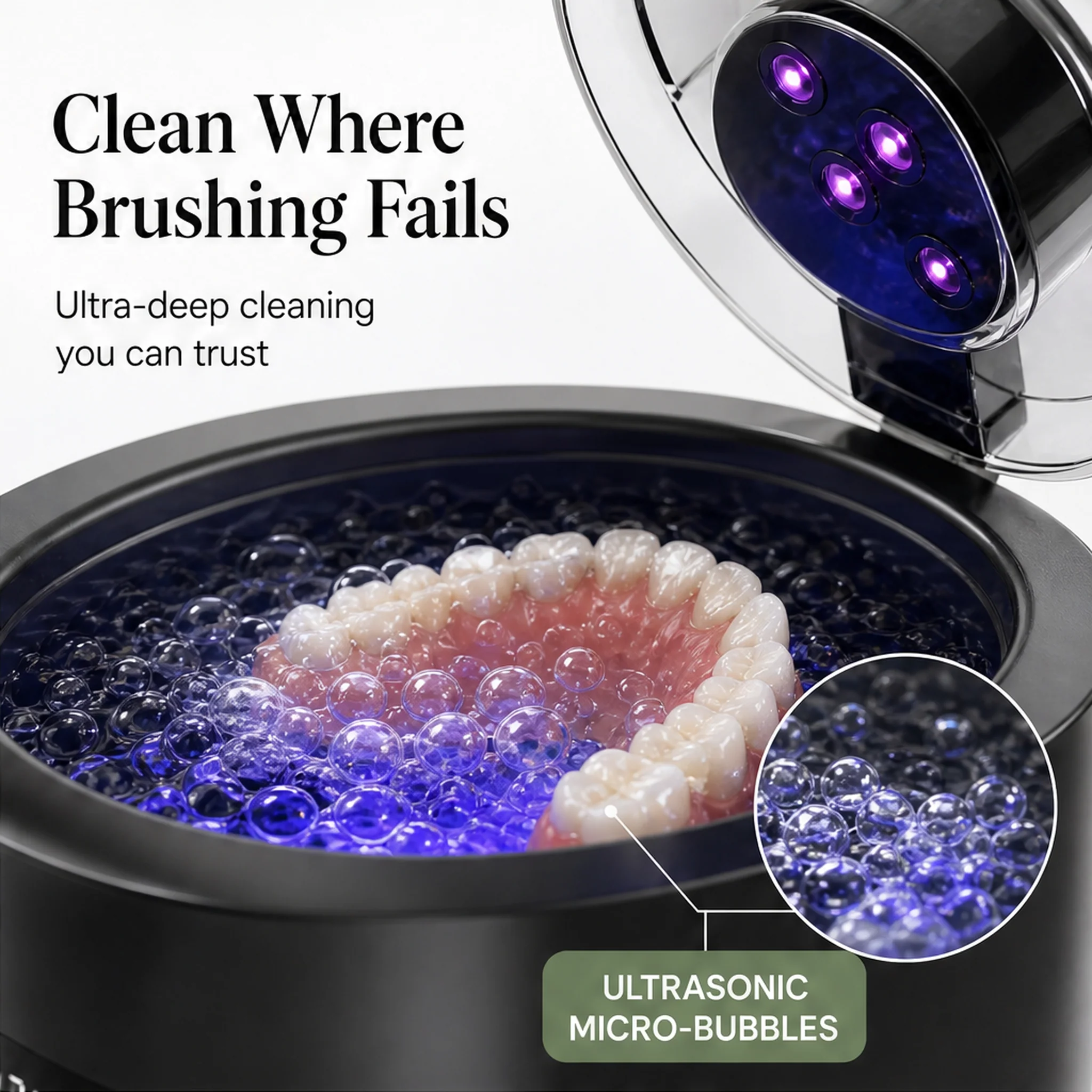 Purevo – Ultrasonic UV-C Cleaner for Dentures, Retainers & Aligners + 50% OFF - Image 5