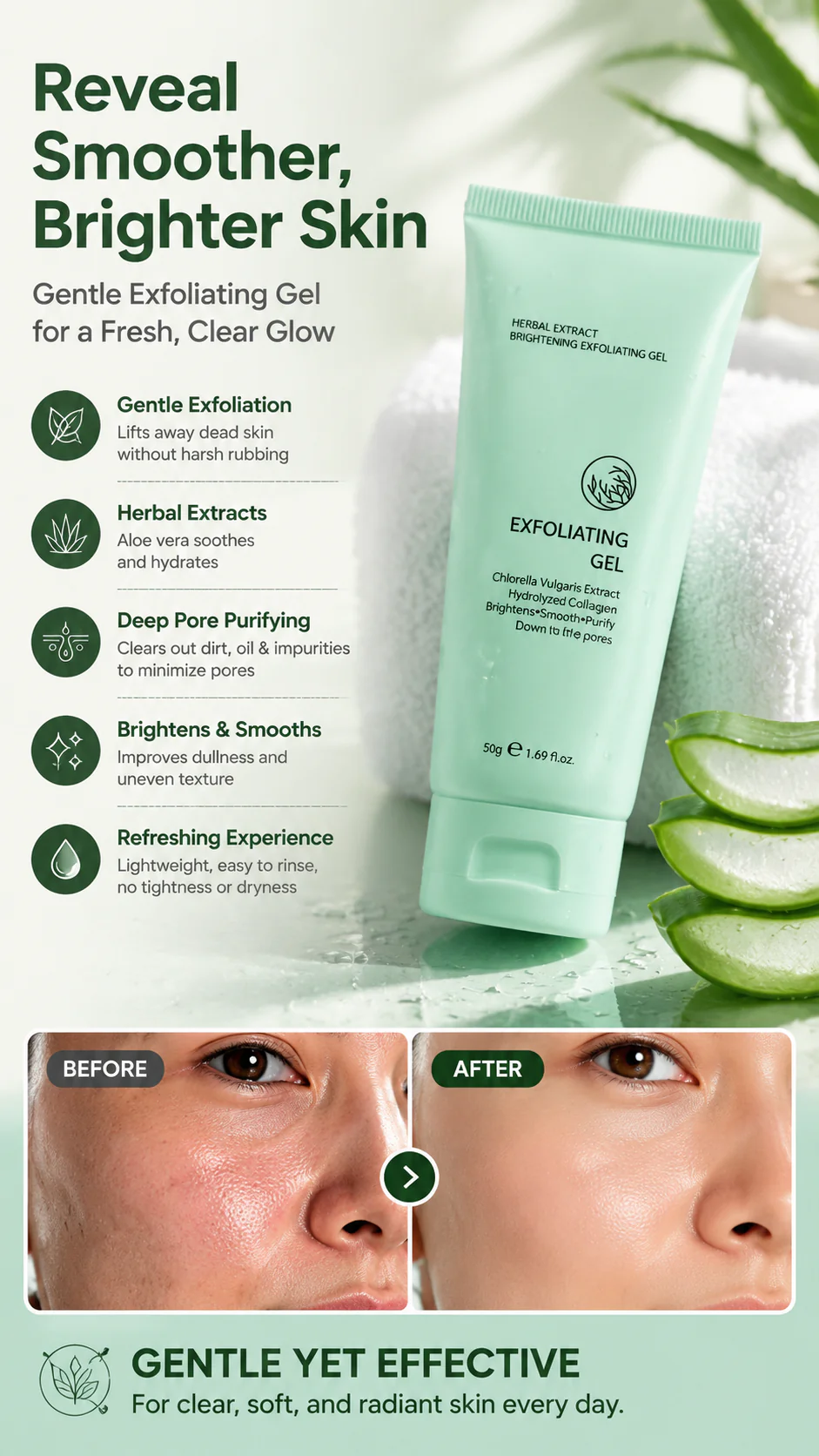 Dewveil™ – Herbal Aloe Exfoliating Gel for Deep Pore Cleansing & Glow + BUY 1+ GET 1 FREE - Image 2