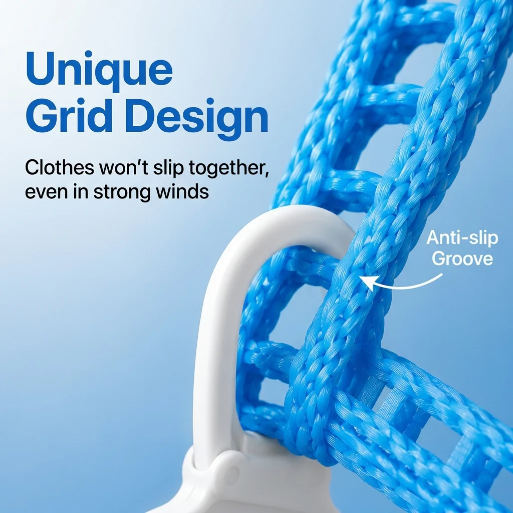 Breezely™ – Windproof Multi-Grid Portable Clothesline with Stainless Steel Hook + 50% OFF - Image 3