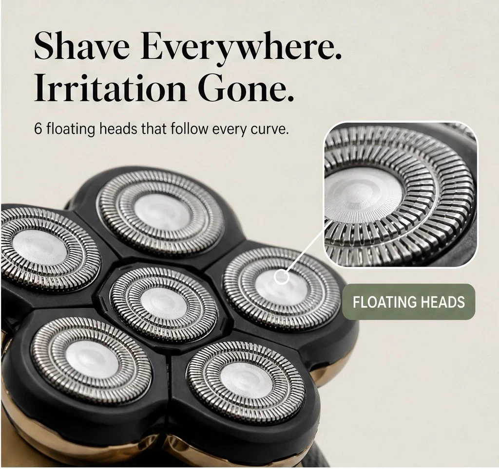 Bladecrest – 5-in-1 Cordless Grooming Kit with Washable 4D Shaver Head + 50% OFF - Image 4