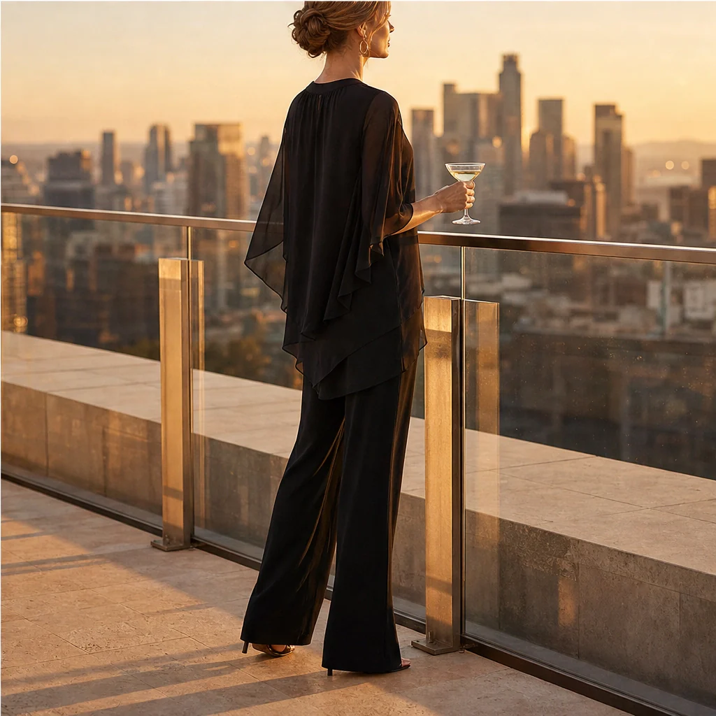 Drapelle™ – Asymmetric Layered Top & Wide-Leg Pants Two-Piece Set + 50% OFF - Image 4