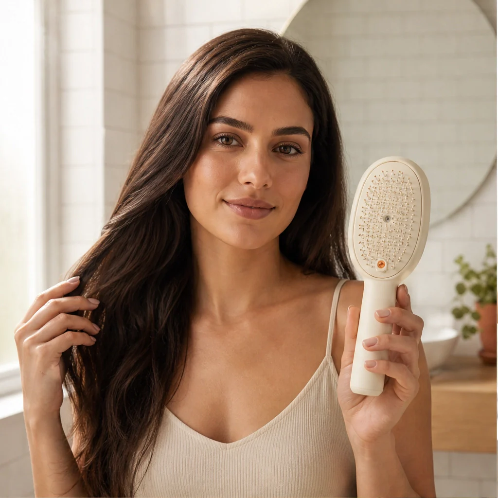 Mistveil – Misting Detangle Brush with Scalp Massage & Self-Cleaning Bristles + 50% OFF - Image 3