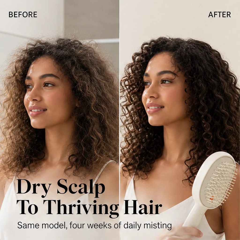 Mistveil – Misting Detangle Brush with Scalp Massage & Self-Cleaning Bristles + 50% OFF - Image 4