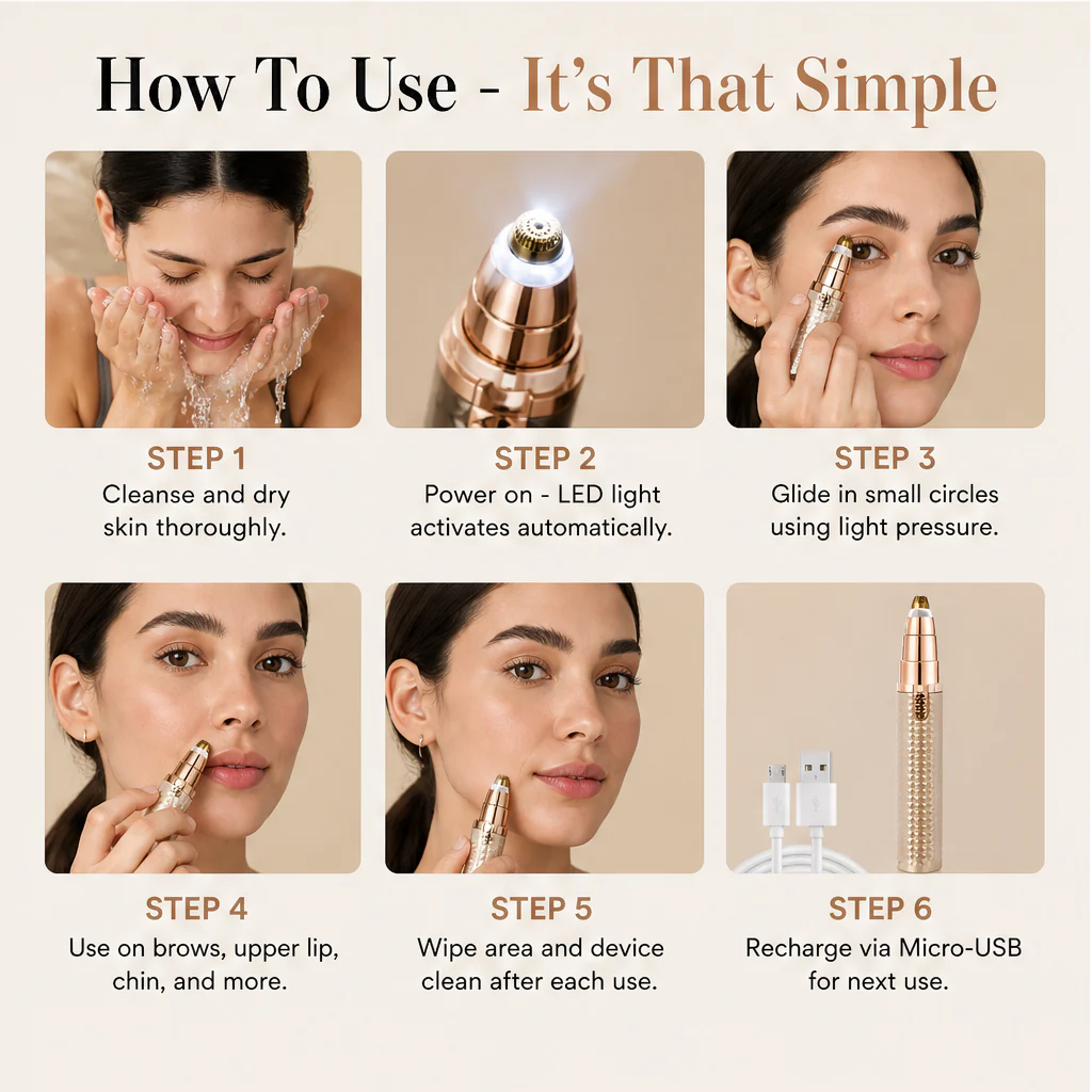 Glidara – 3-in-1 Painless Precision Trimmer for Brows, Face & Body + 50% OFF - Image 8