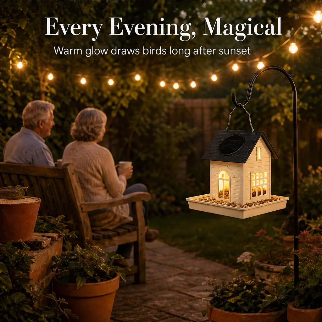 Wrenmere™ – Solar Lantern Metal Bird Feeder with Warm LED Glow + 50% OFF - Image 11