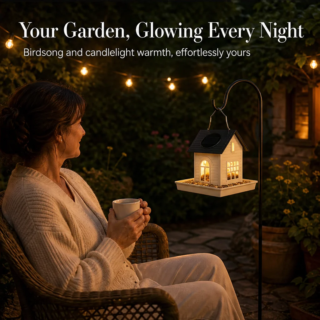 Wrenmere™ – Solar Lantern Metal Bird Feeder with Warm LED Glow + 50% OFF - Image 12