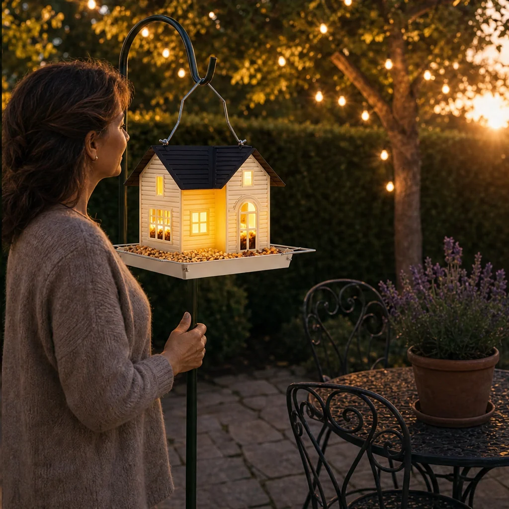 Wrenmere™ – Solar Lantern Metal Bird Feeder with Warm LED Glow + 50% OFF - Image 4