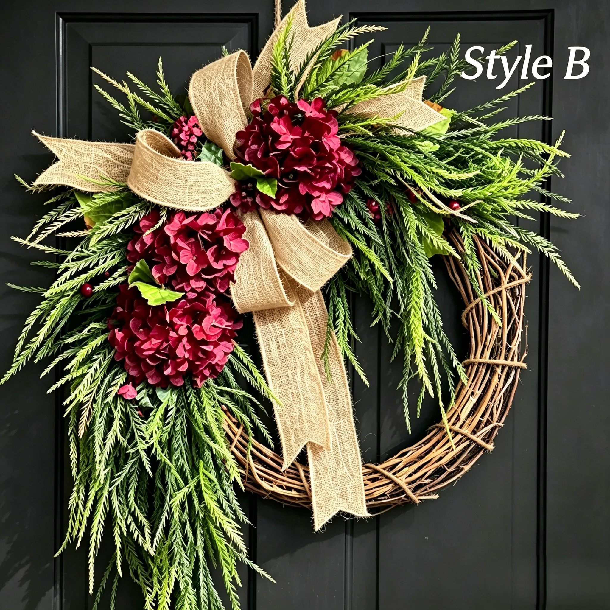 Willowmere – Handcrafted Rattan Hydrangea All-Season Wreath + 50% OFF - Image 11