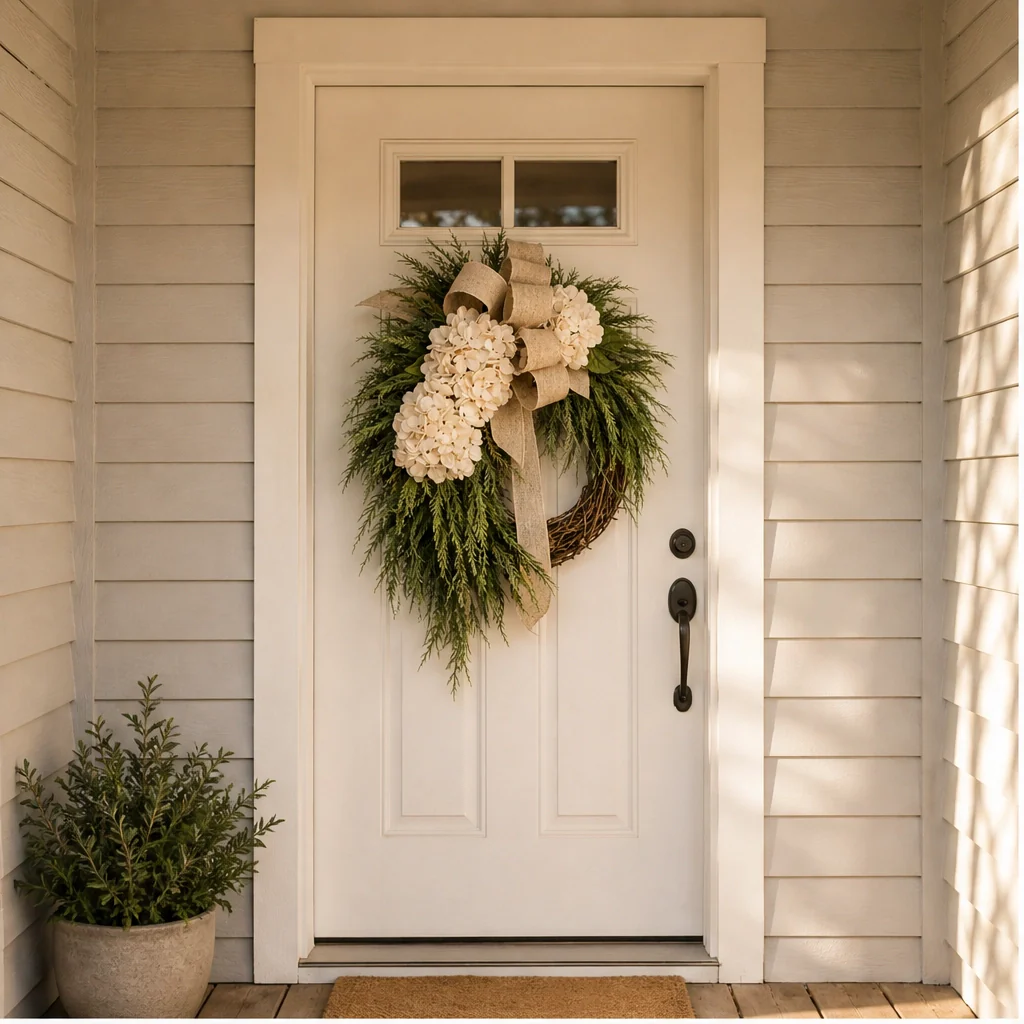 Willowmere – Handcrafted Rattan Hydrangea All-Season Wreath + 50% OFF - Image 5