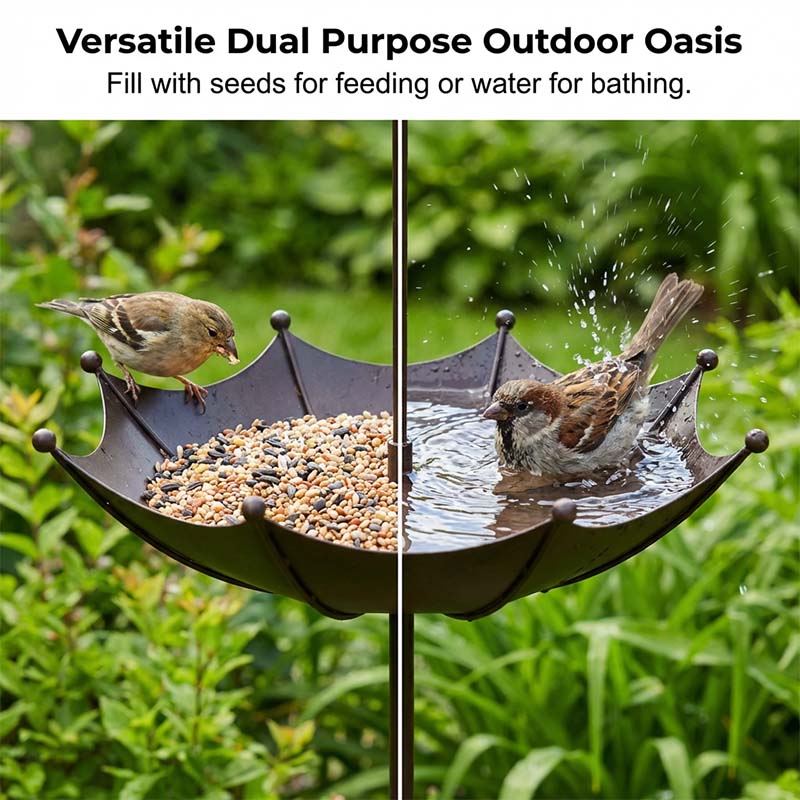 Wrenholm™ – Vintage Umbrella Bronze Bird Feeder & Bath +50% OFF - Image 3