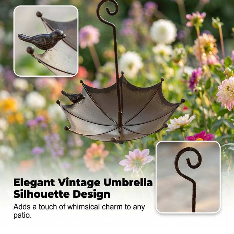 Wrenholm™ – Vintage Umbrella Bronze Bird Feeder & Bath +50% OFF - Image 4