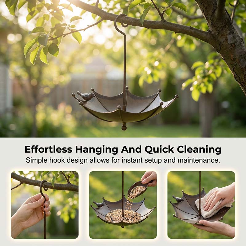 Wrenholm™ – Vintage Umbrella Bronze Bird Feeder & Bath +50% OFF - Image 5