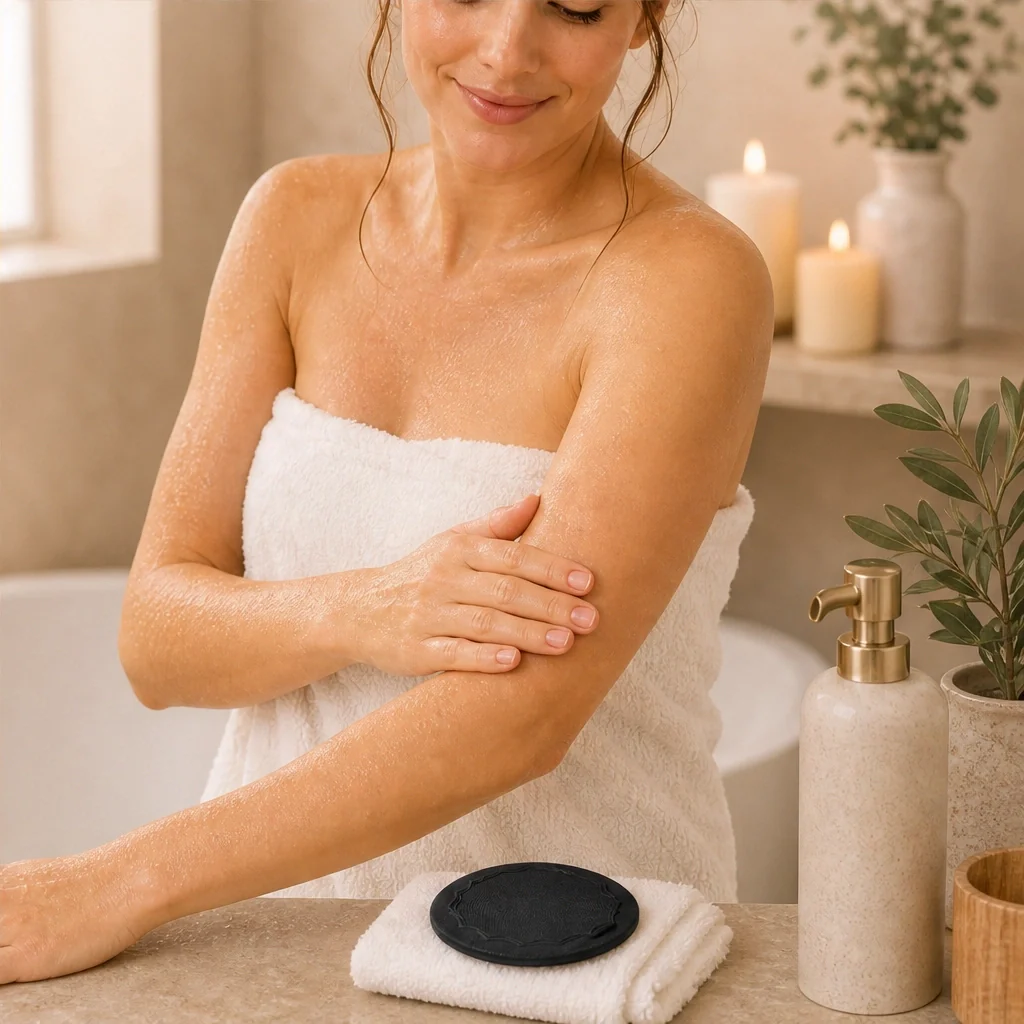 Silkbuff – Exfoliating Dual-Texture Bath Scrub Gloves - Buy 1 + 1 FREE - Image 3