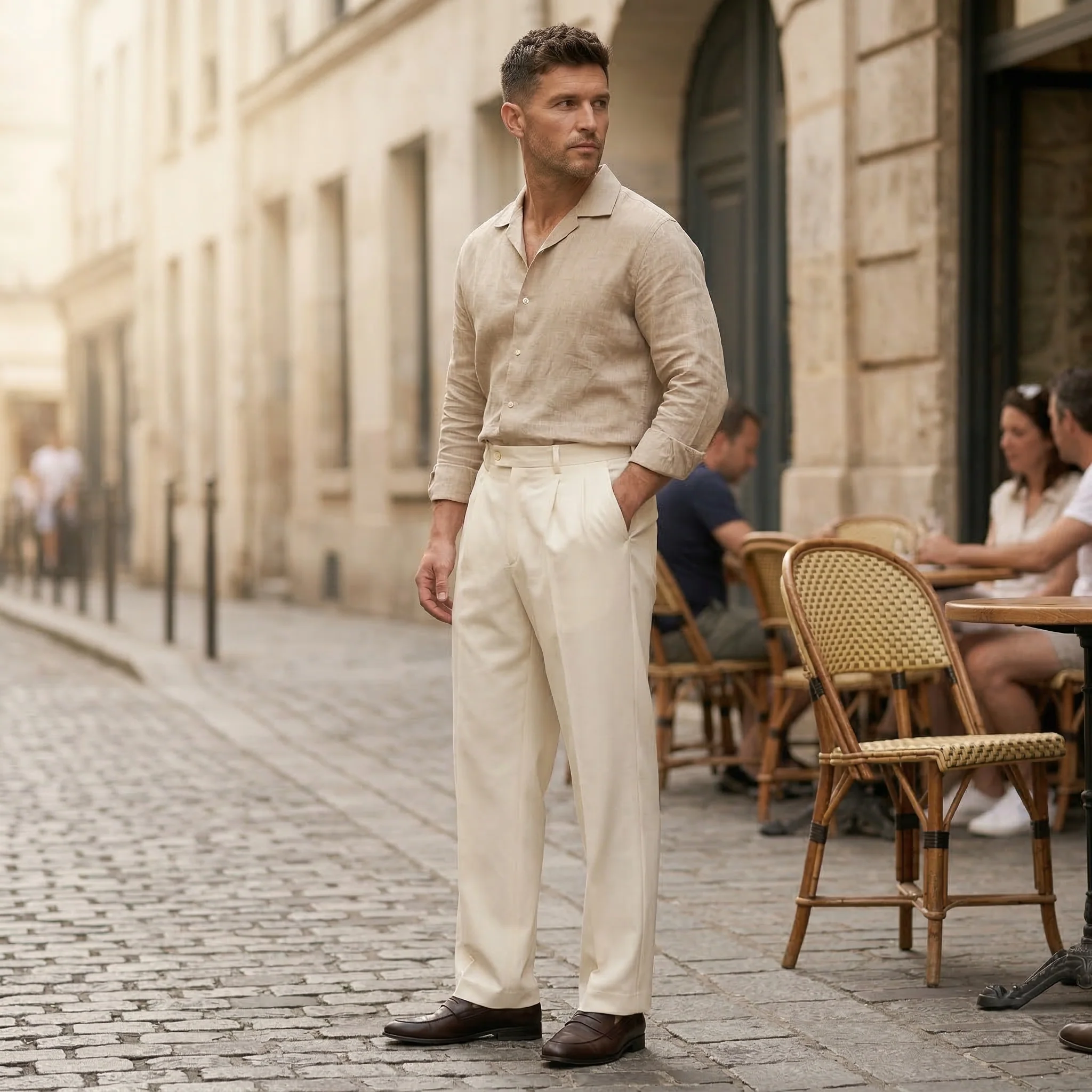 Crease™ – Pleated Wide-Leg Men's Dress Pants | Relaxed Fit, Breathable Fabric, 6 Colors +50% OFF - Image 2