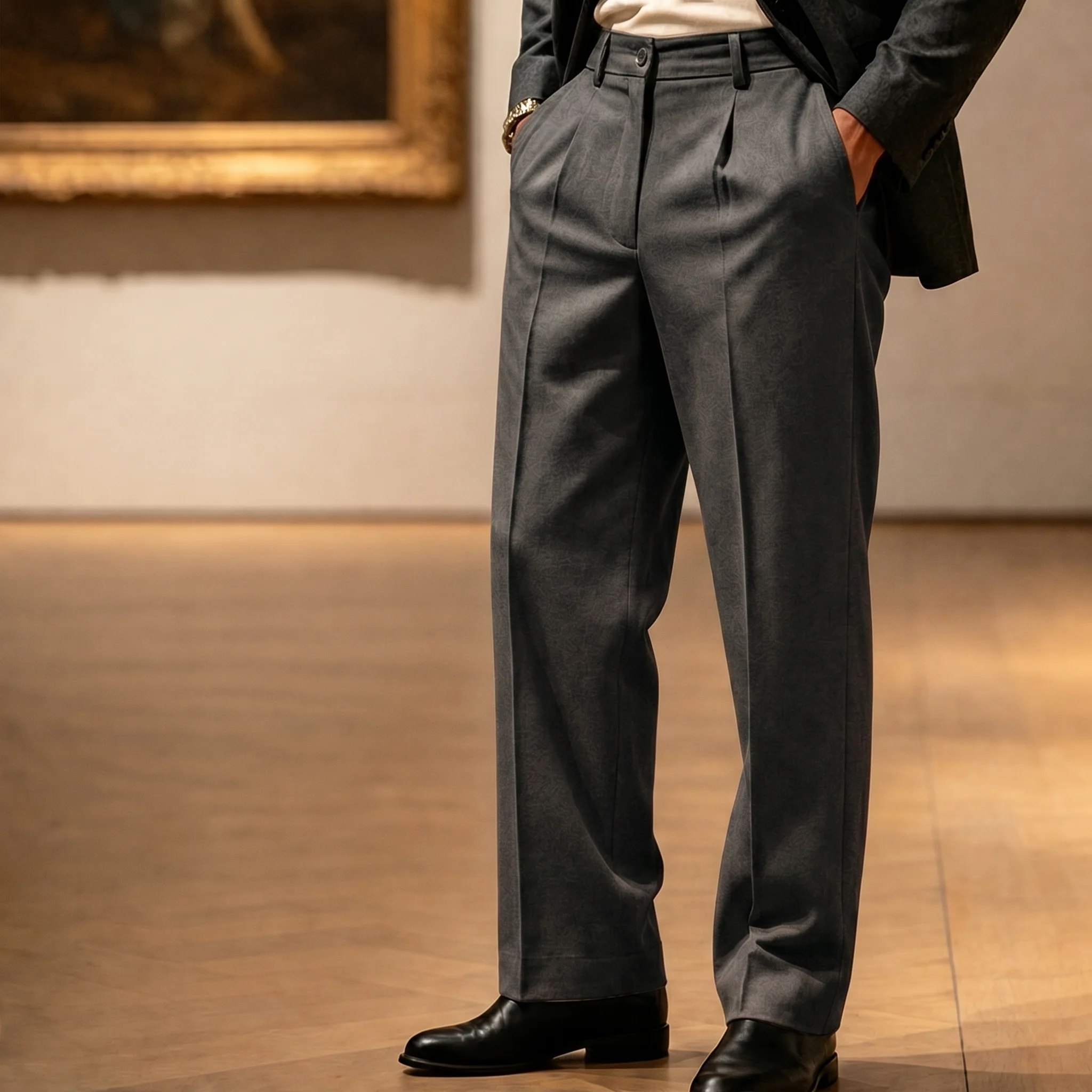 Foldcroft™ – Pleated Wide-Leg Drape Trousers for Men + 50% OFF - Image 13