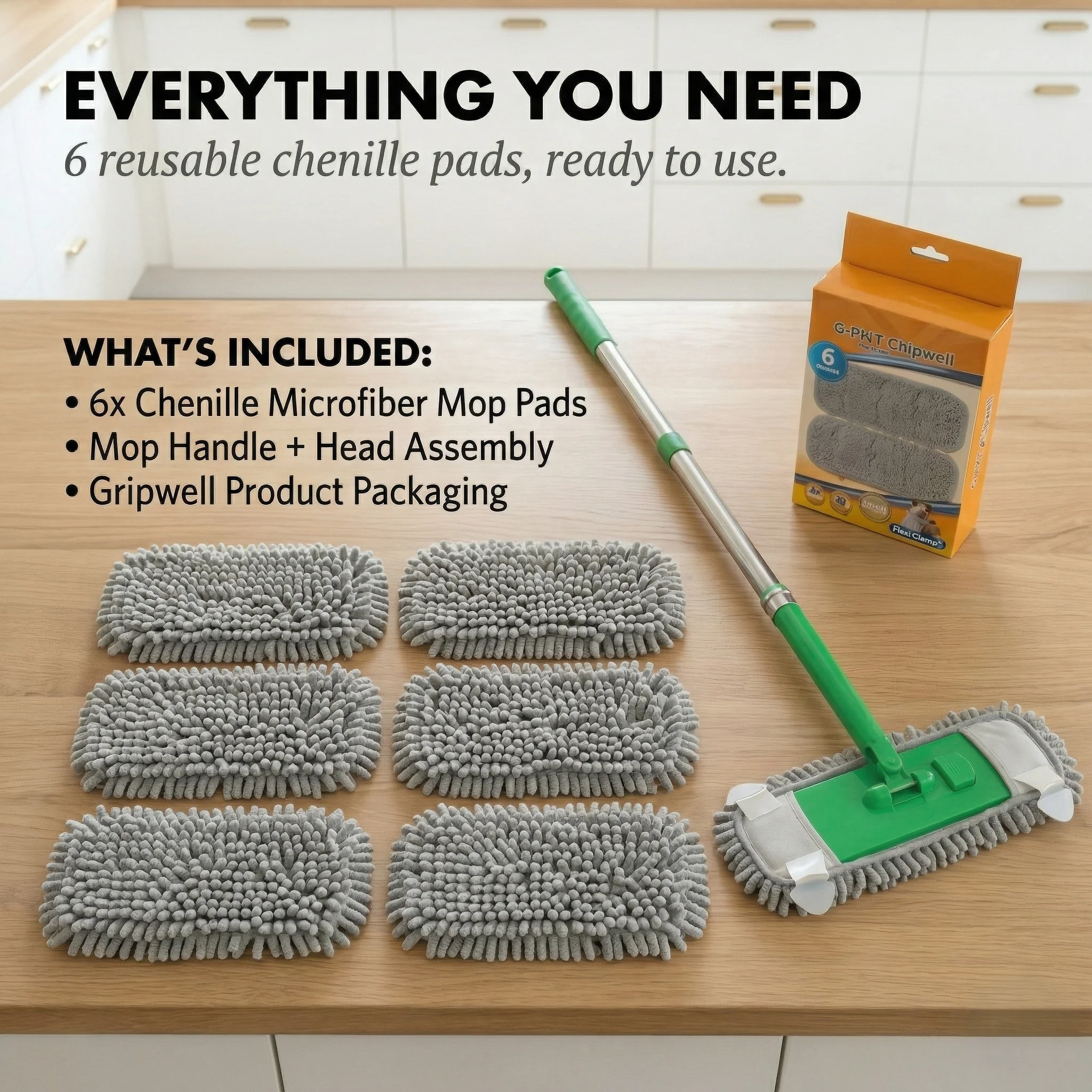 Gripwell™ – Reusable Chenille Microfiber Mop Pads for Swiffer Sweeper + Buy 2 Get 2 FREE - Image 6