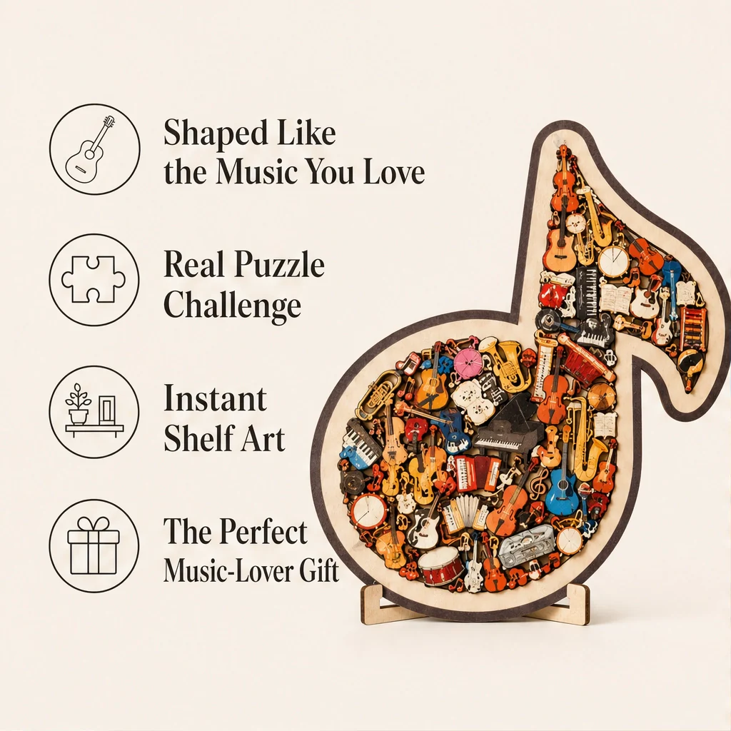 Cadenza – Whimsical Instrument-Piece Wooden Music Note Puzzle +50% OFF - Image 2