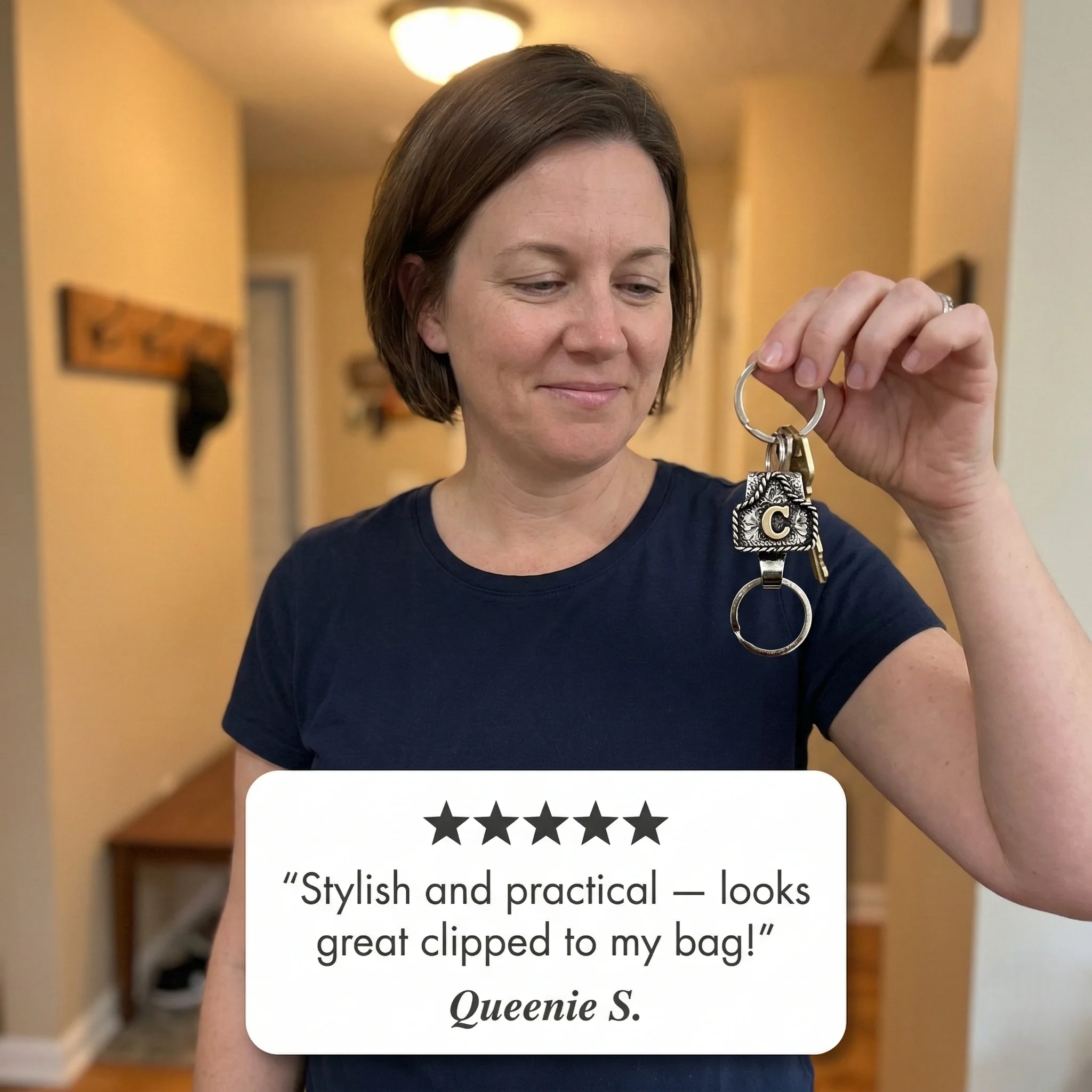 Conchofield™ – Western Initial Belt Clip Keychain, A-Z Letters, Engraved Concho Design + 50% OFF - Image 6