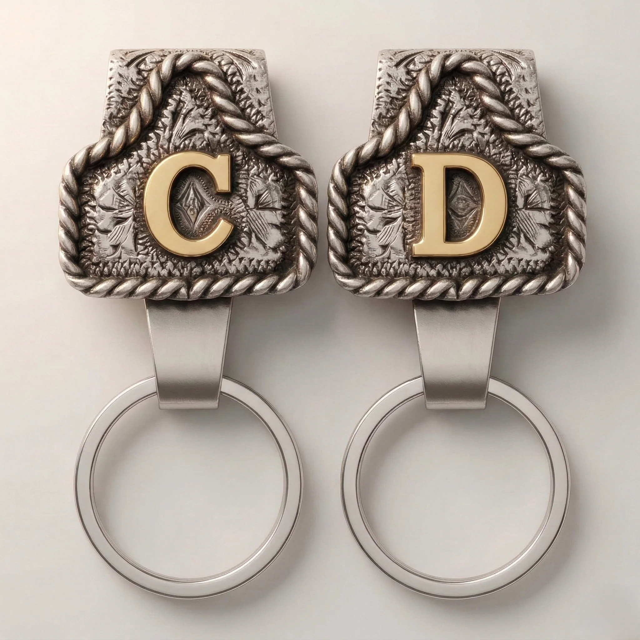Conchofield™ – Western Initial Belt Clip Keychain, A-Z Letters, Engraved Concho Design + 50% OFF - Image 8