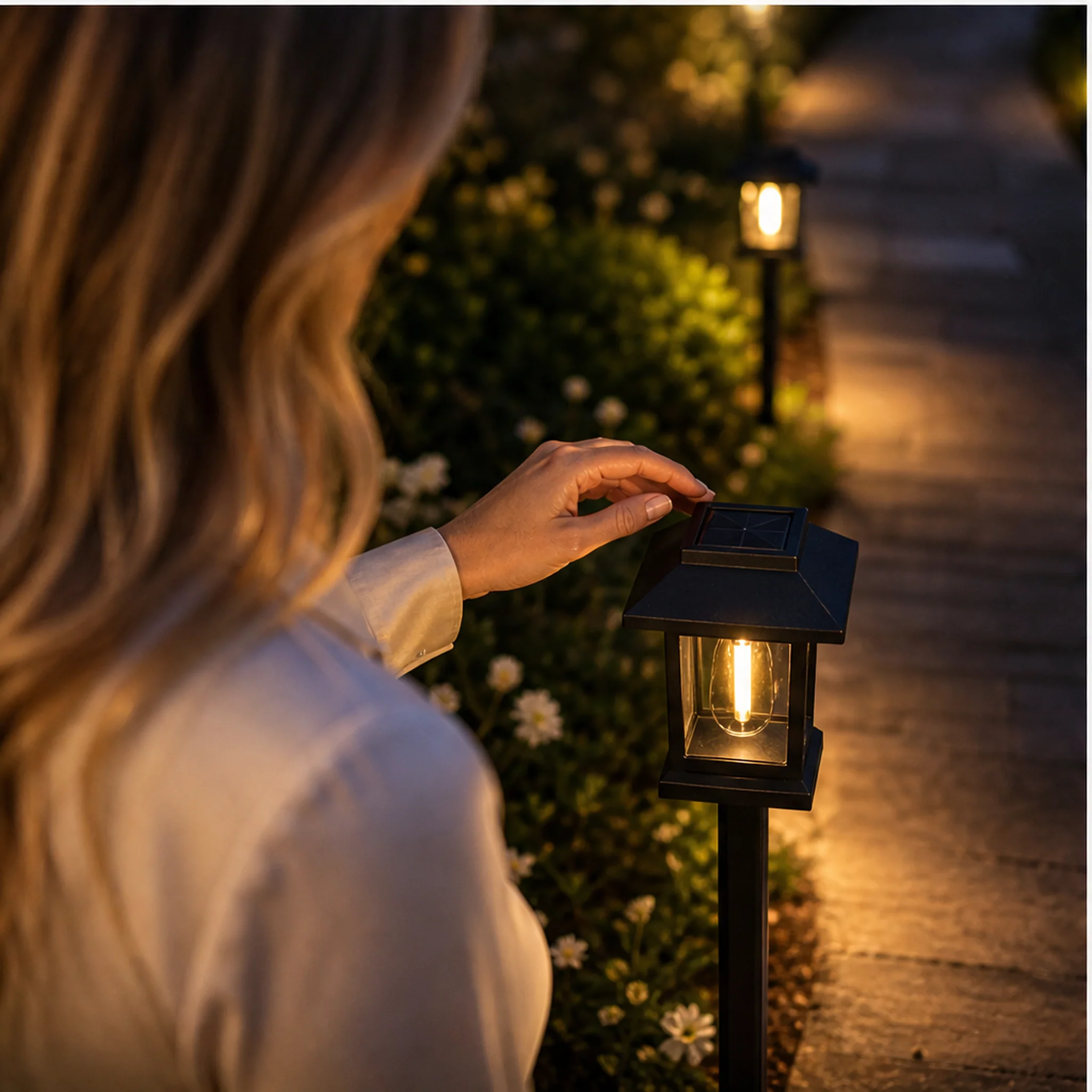Embervale – Vintage Solar Pathway Lights, Warm White, Waterproof (2-Pack) + 50% OFF - Image 2