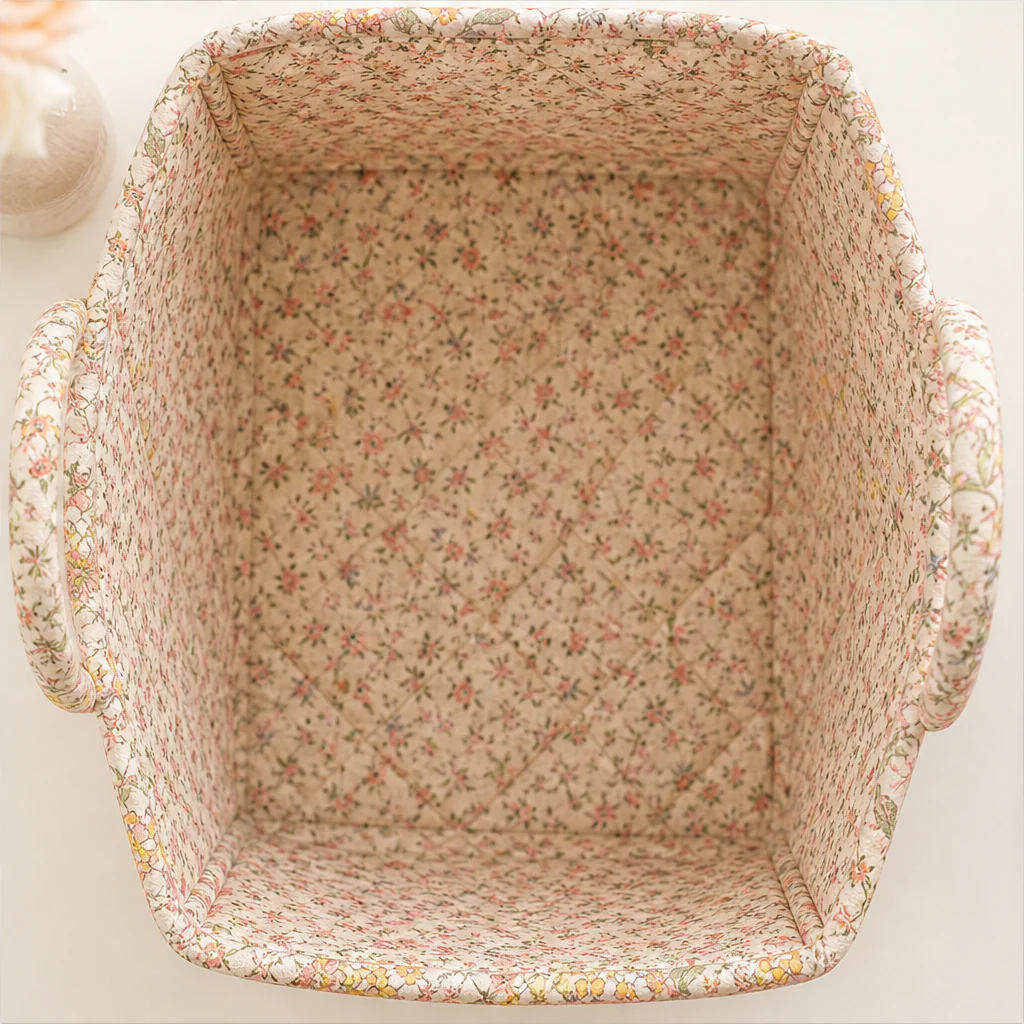 Meadowstow – Foldable Quilted Floral Storage Basket with Carry Handles + 50% OFF - Image 6