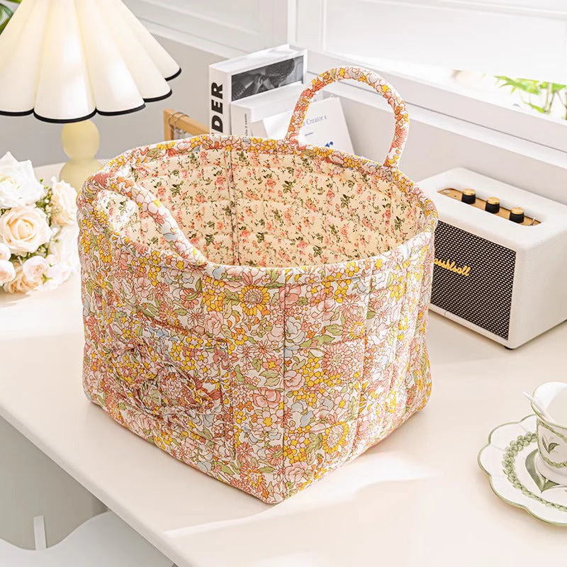 Meadowstow – Foldable Quilted Floral Storage Basket with Carry Handles + 50% OFF - Image 8