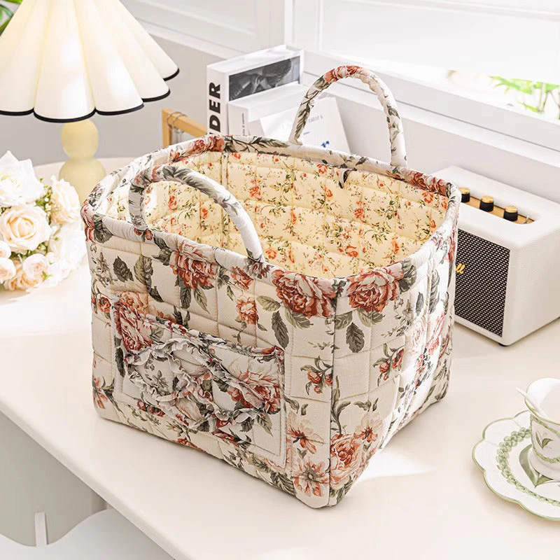 Meadowstow – Foldable Quilted Floral Storage Basket with Carry Handles + 50% OFF - Image 9