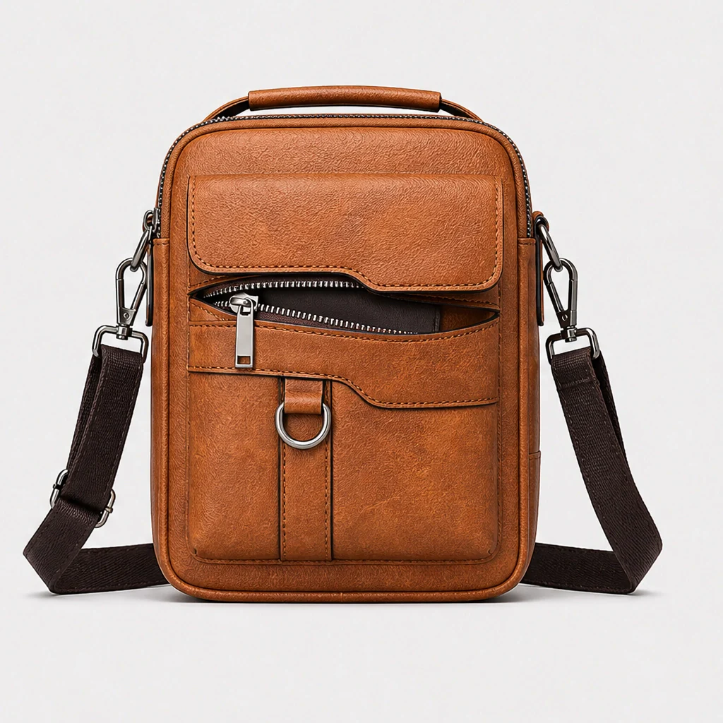Hewson™ – Slim Multi-Compartment Waterproof PU Leather Crossbody Messenger Bag + 50% OFF - Image 13