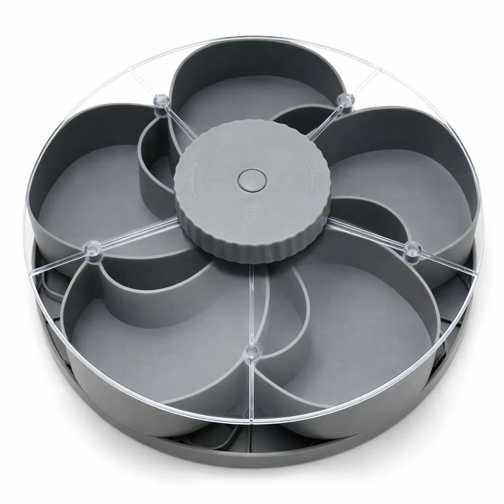 Gatherly™ – 5-Compartment Rotating Snack Serving Tray with Non-Slip Base + 50% OFF - Image 15