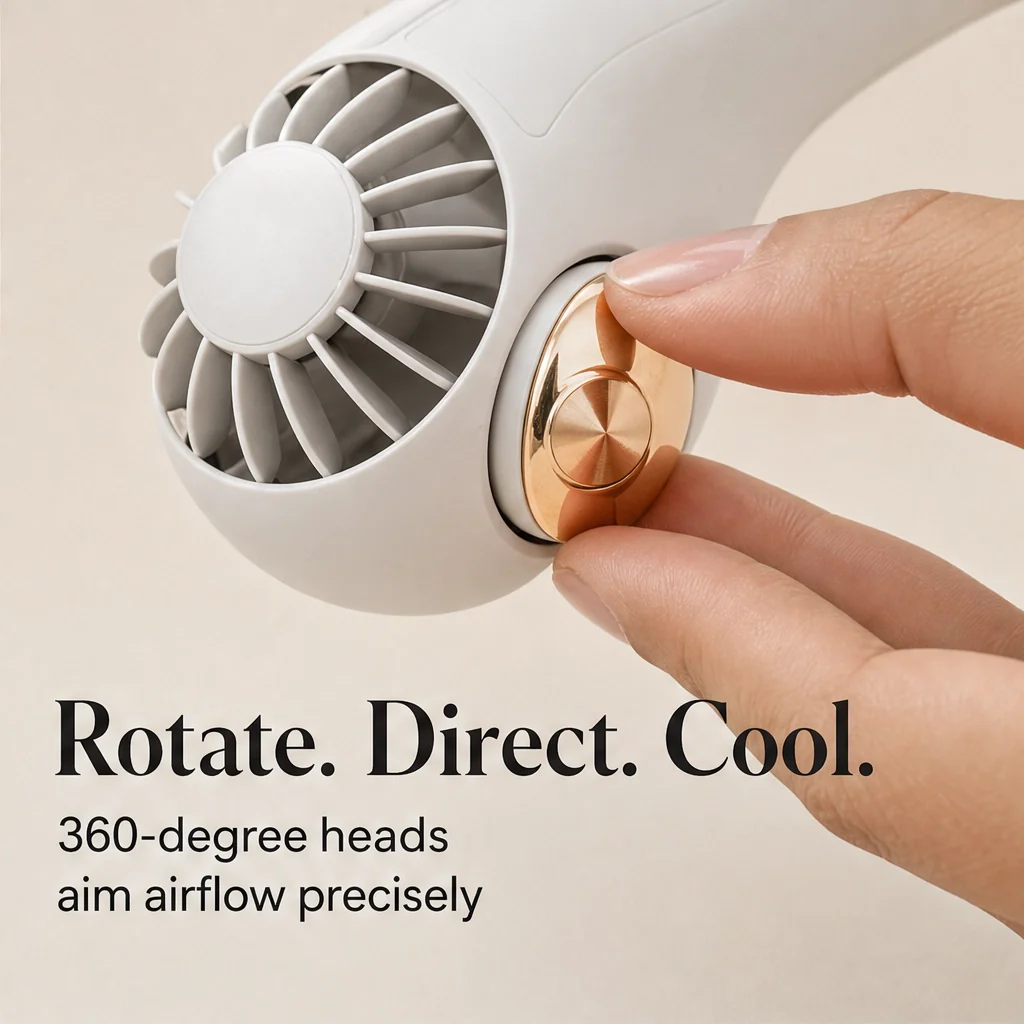 Zephr – 360° Rotating Hands-Free Neck Fan with Quiet 3-Speed Cooling + 50% OFF - Image 4