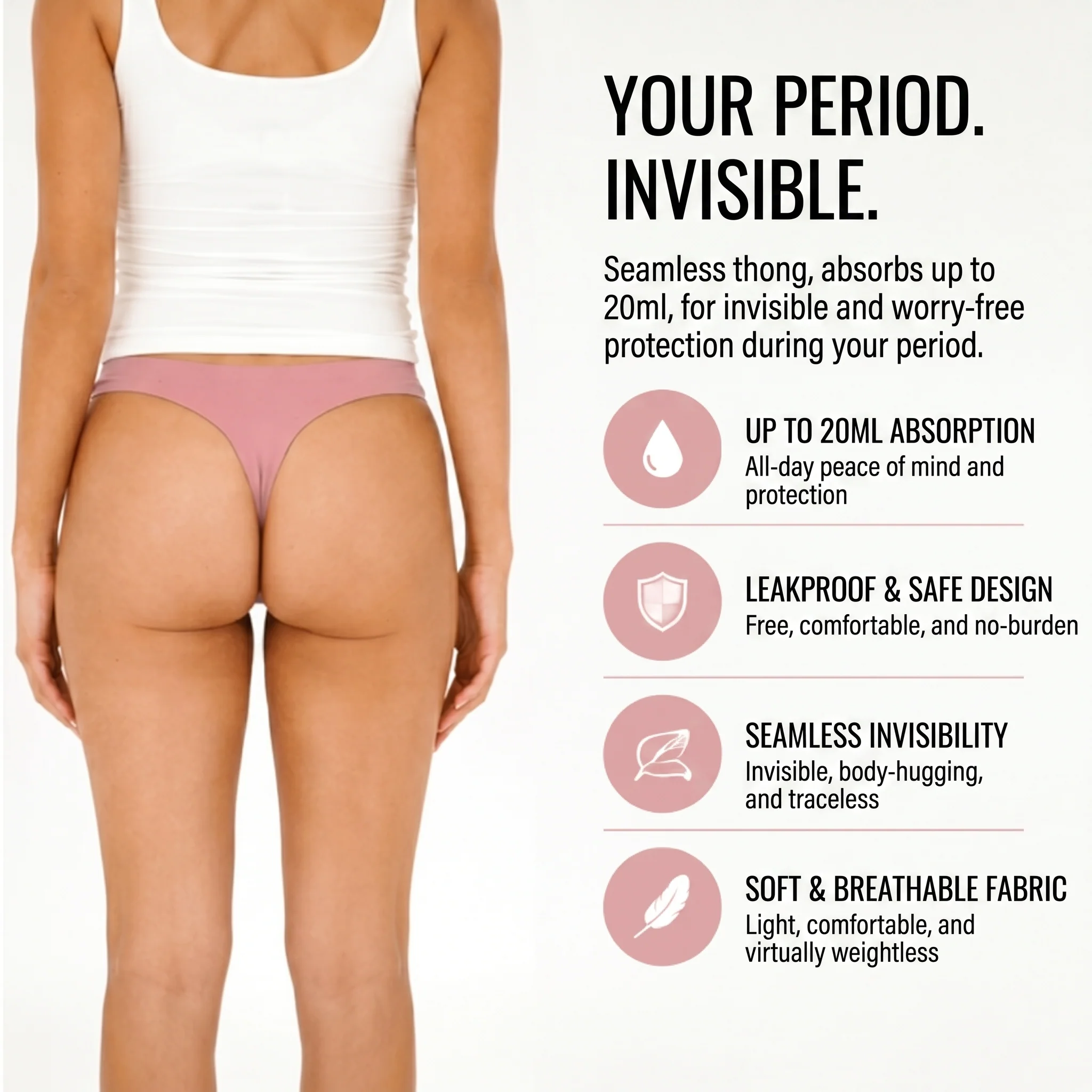 Hushe™ – Seamless Leak-Proof Period G-String (Light Flow, 4-Layer) + 50% OFF - Image 5