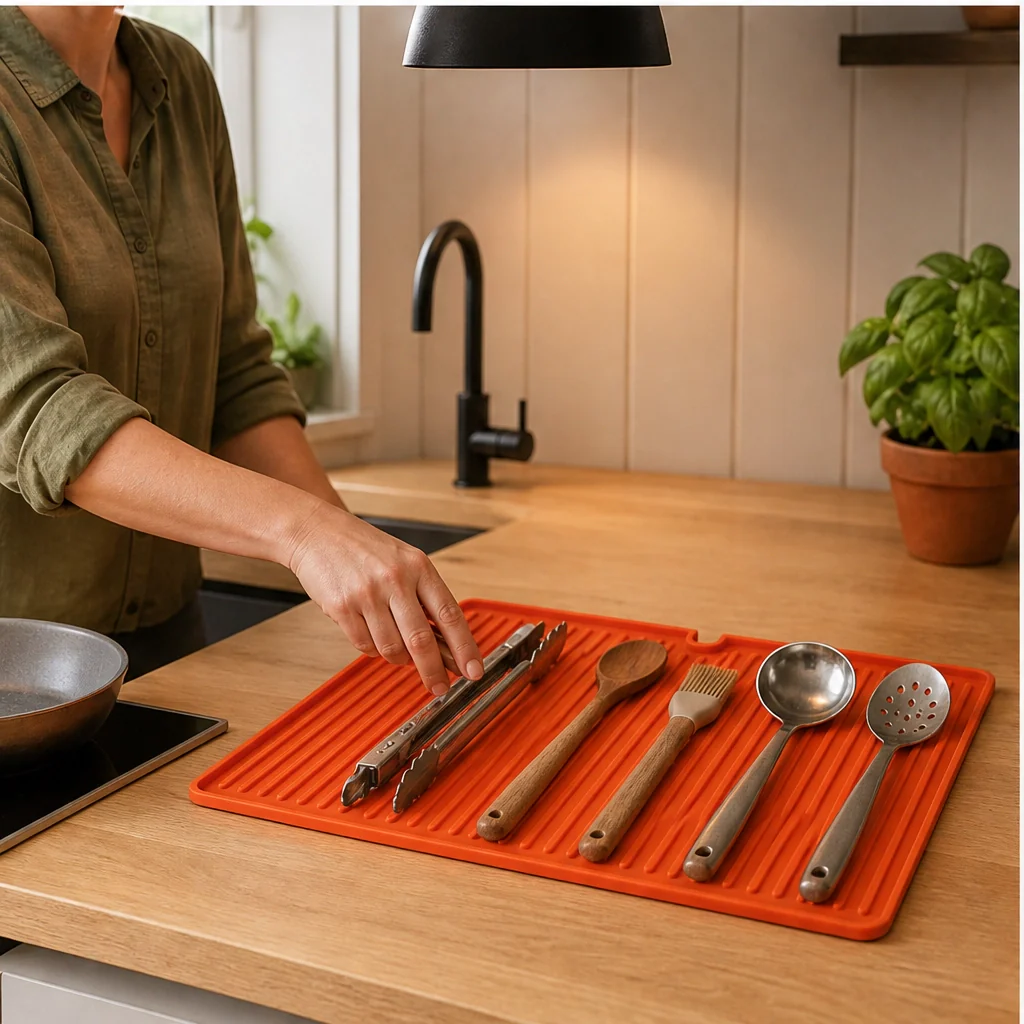 DripDock™ – Heat-Resistant Silicone Utensil Mat with Built-In Drip Tray + 50% OFF - Image 10