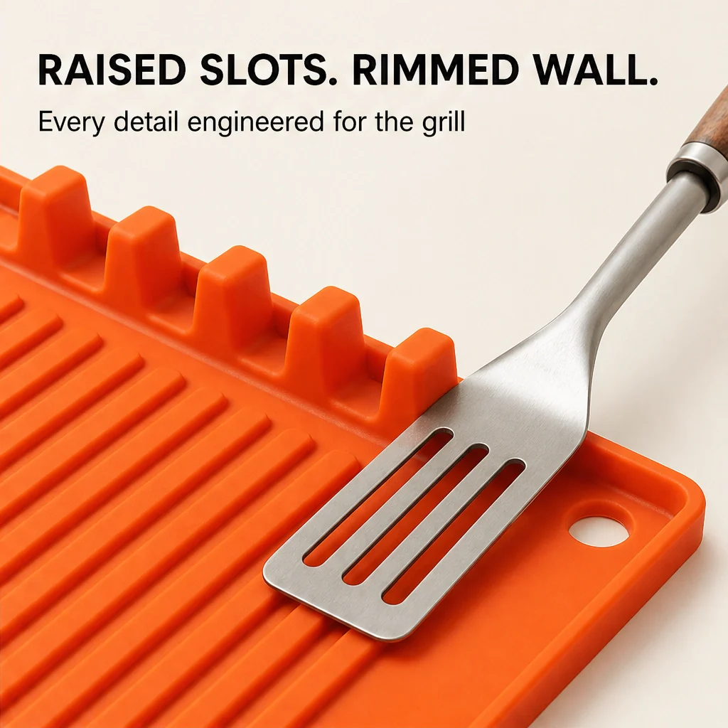 DripDock™ – Heat-Resistant Silicone Utensil Mat with Built-In Drip Tray + 50% OFF - Image 2