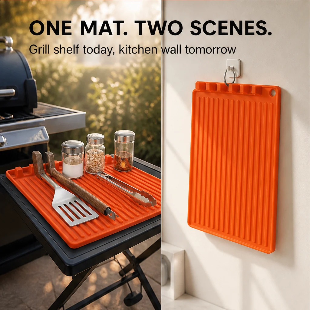 DripDock™ – Heat-Resistant Silicone Utensil Mat with Built-In Drip Tray + 50% OFF - Image 5