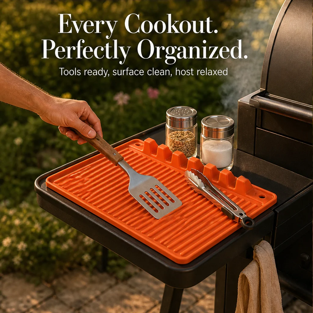 DripDock™ – Heat-Resistant Silicone Utensil Mat with Built-In Drip Tray + 50% OFF - Image 6
