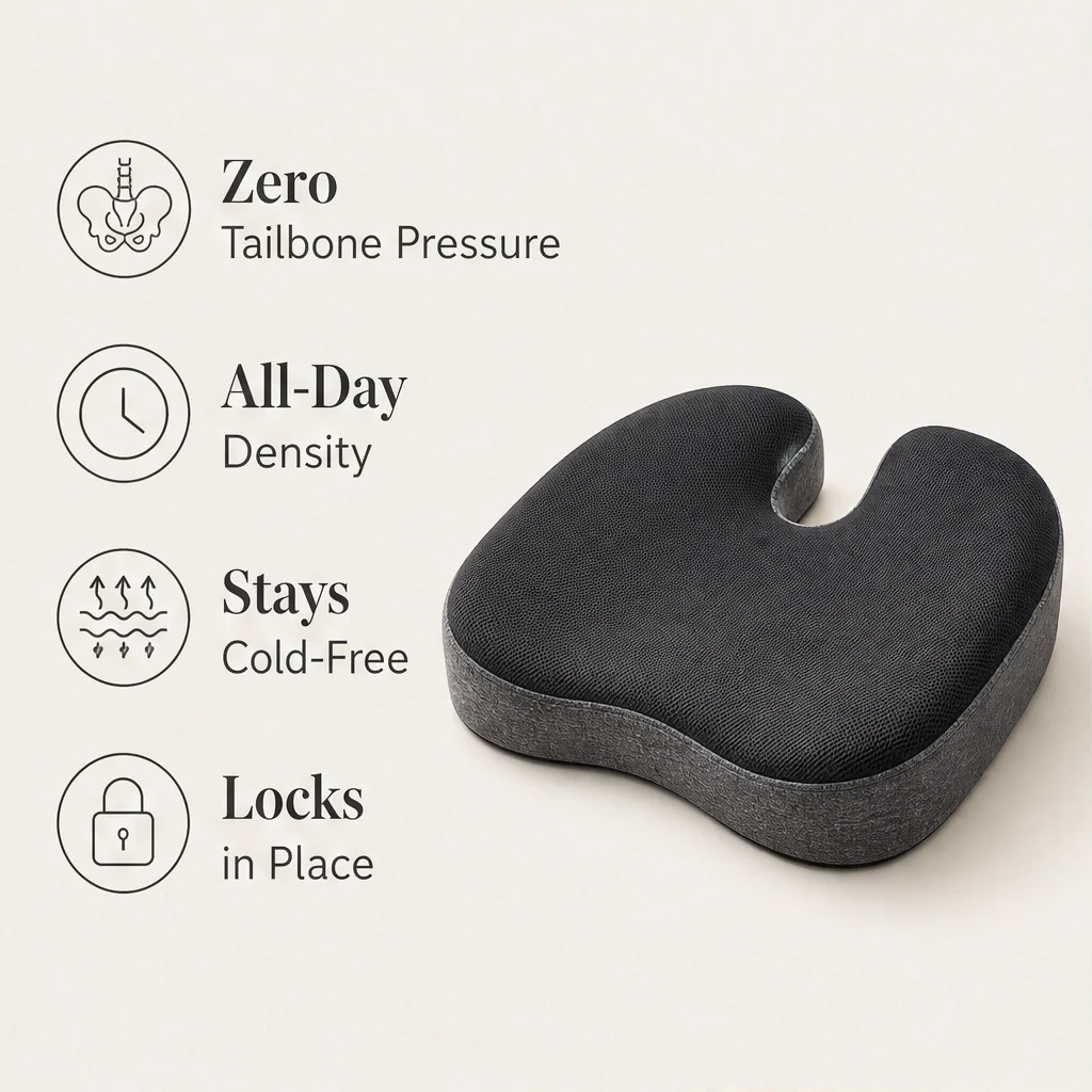 Cushora – Ergonomic Memory Foam Seat Cushion for Tailbone & Lower Back Support + 50% OFF - Image 3