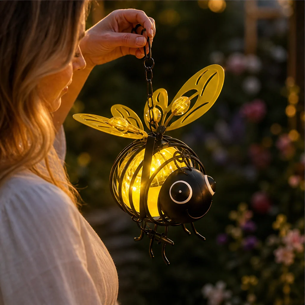 Honeyvale – Solar Hanging Bee Light Garden Ornament + 50% OFF - Image 8